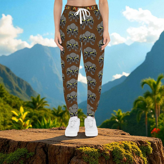 Unisex Skull Print Athletic Joggers, Trendy Loungewear, Casual Fitness Pants
