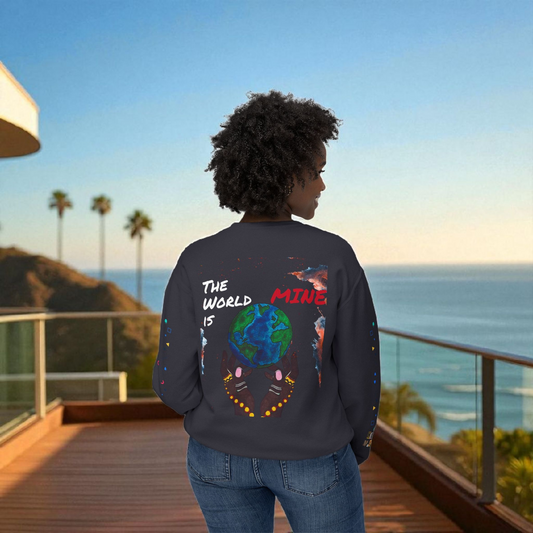 Galaxy Art Unisex Sweatshirt, Handcrafted Space Design, Celestial Print