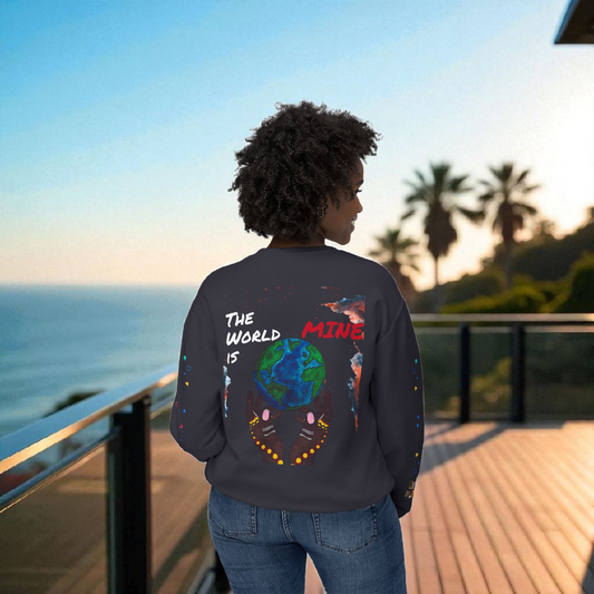 Galaxy Art Unisex Sweatshirt, Handcrafted Space Design, Celestial Print