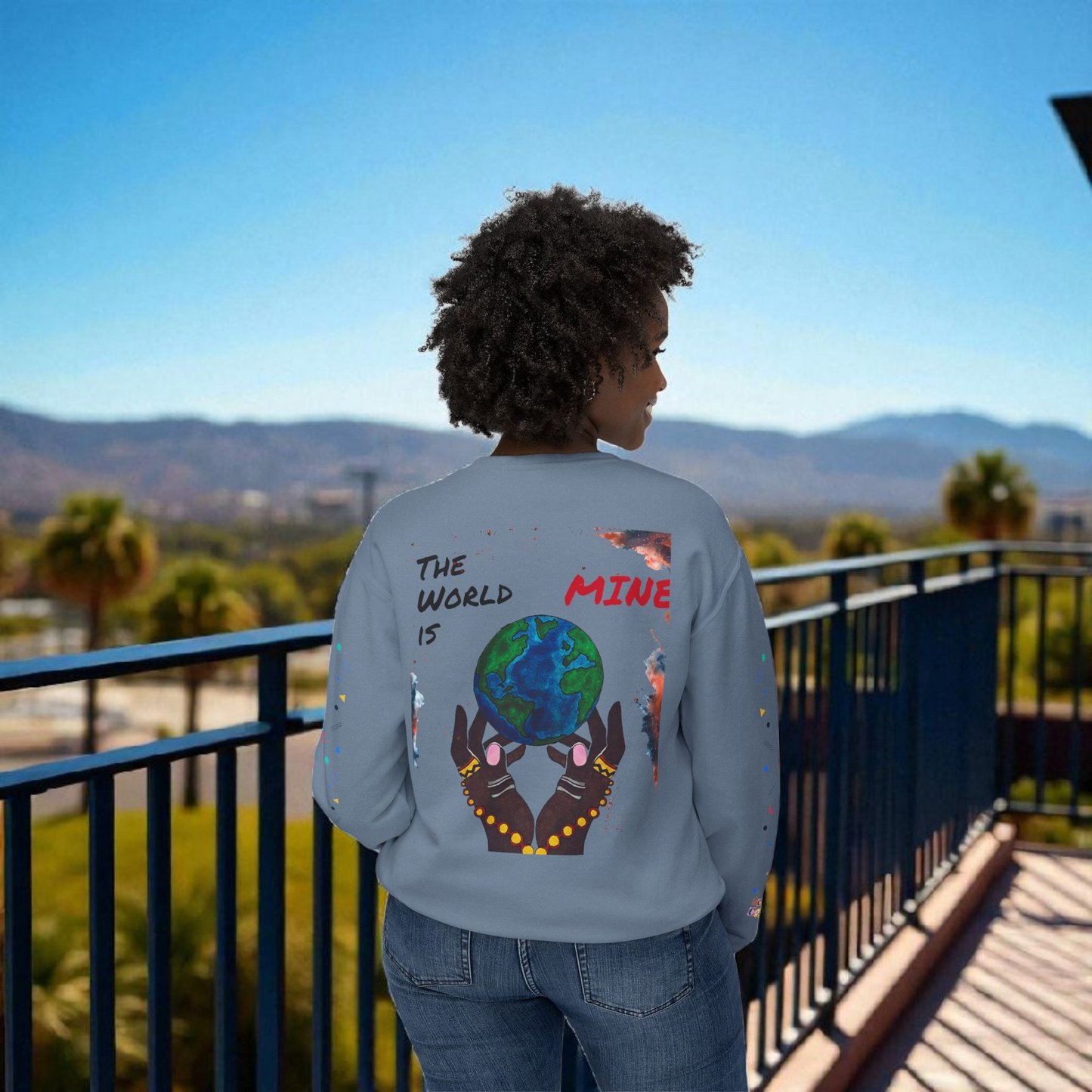 Galaxy Art Unisex Sweatshirt, Handcrafted Space Design