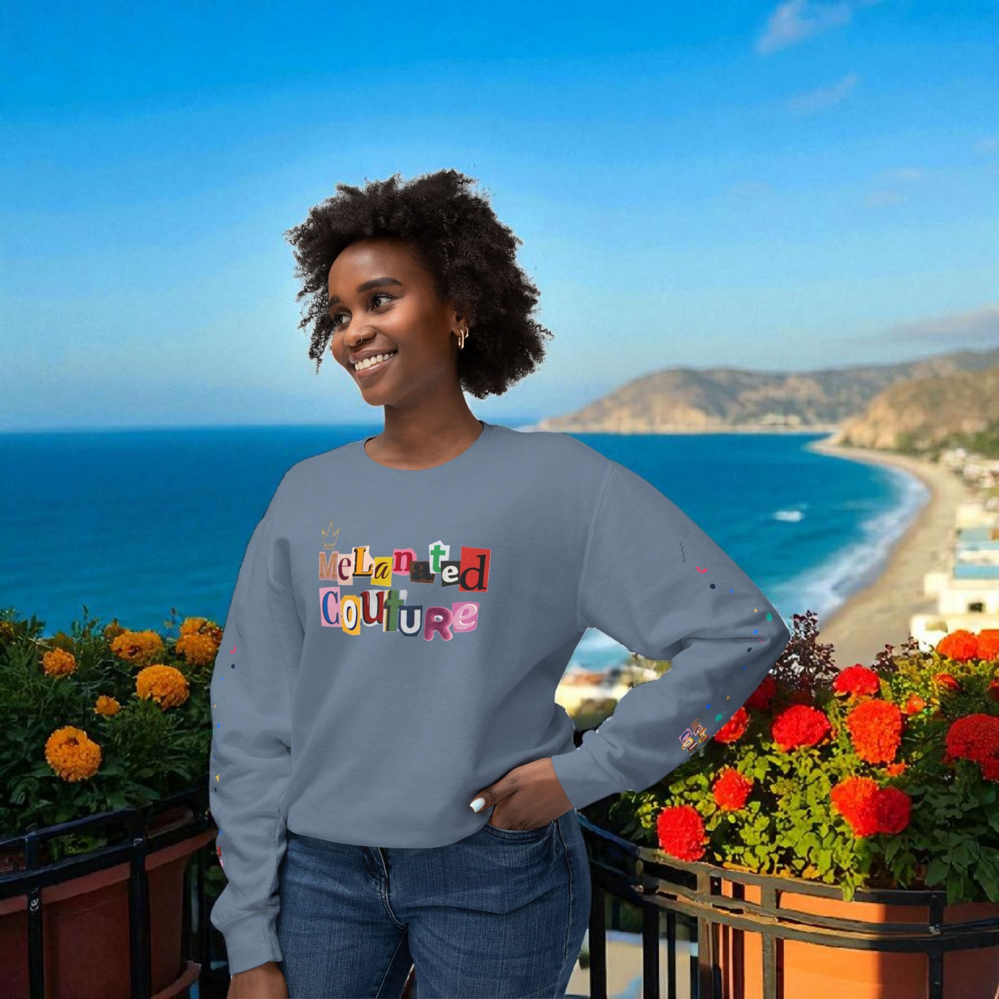 Galaxy Art Unisex Sweatshirt, Handcrafted Space Design