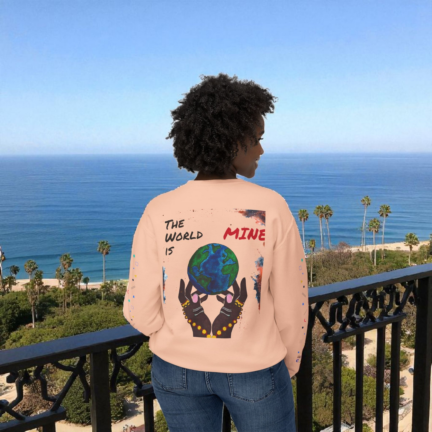 Galaxy Art Unisex Sweatshirt, Handcrafted Space Design