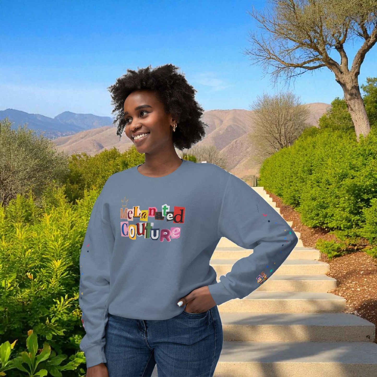 Galaxy Art Unisex Sweatshirt, Handcrafted Space Design