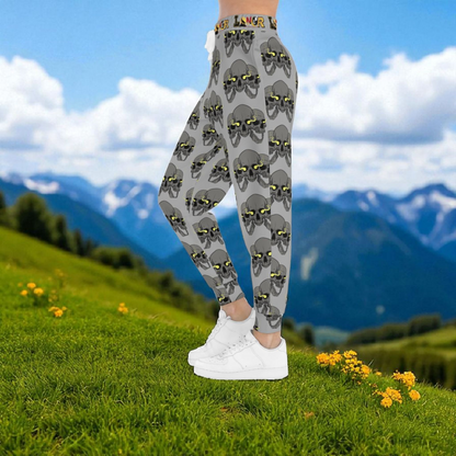 Unisex Skull Print Athletic Joggers, Trendy Loungewear, Casual Fitness Pants
