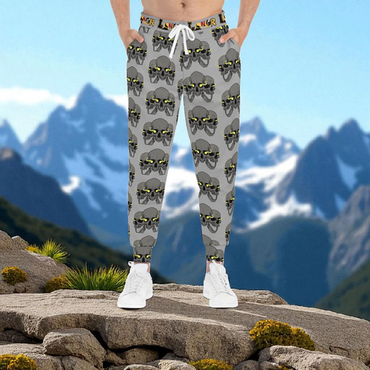Unisex Skull Print Athletic Joggers, Trendy Loungewear, Casual Fitness Pants
