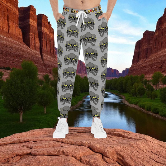 Unisex Skull Print Athletic Joggers, Trendy Loungewear, Casual Fitness Pants