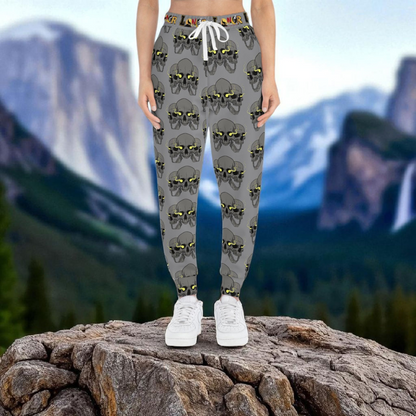 Unisex Skull Print Athletic Joggers, Trendy Loungewear, Casual Fitness Pants