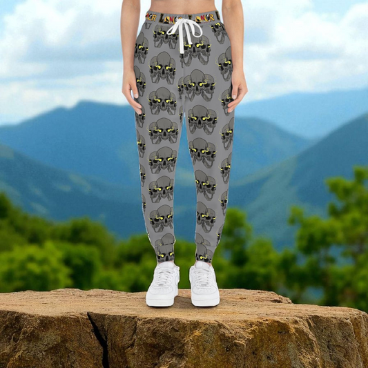 Unisex Skull Print Athletic Joggers, Trendy Loungewear, Casual Fitness Pants