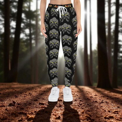 Unisex Gothic Skull Print Athletic Joggers, Trendy Loungewear, Casual Fitness Pants