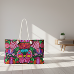 Vibrant Floral Weekender Bag - Bohemian Travel Tote, Beach Tote, Gym Bag, Yoga Bag Printify