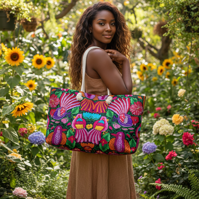 Vibrant Floral Weekender Bag - Bohemian Travel Tote, Beach Tote, Gym Bag, Yoga Bag Printify