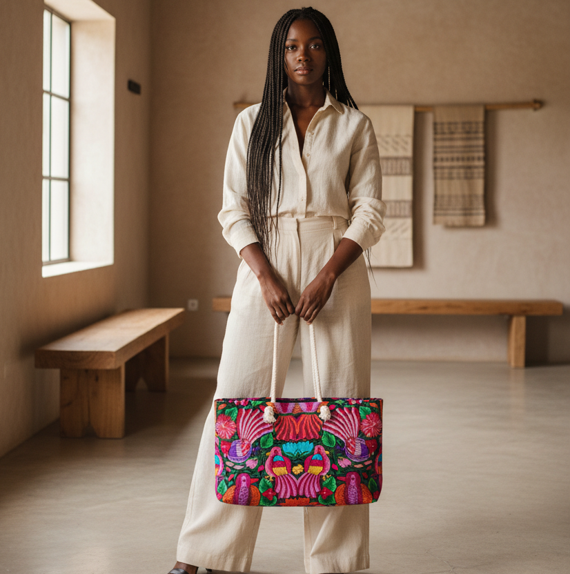 Vibrant Floral Weekender Bag - Bohemian Travel Tote, Beach Tote, Gym Bag, Yoga Bag Printify