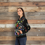 Monster Themed Cartoon Colorful Graphic Women's Jacket, Trendy Outerwear Printify
