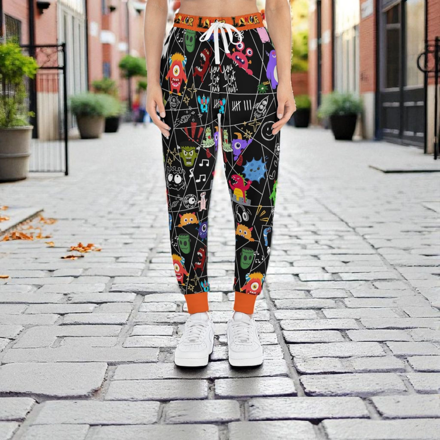 Graphic Monsters Joggers for Men & Women – Unisex Fit, Artistic Cartoon Print