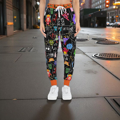 Graphic Monsters Joggers for Men & Women – Unisex Fit, Artistic Cartoon Print