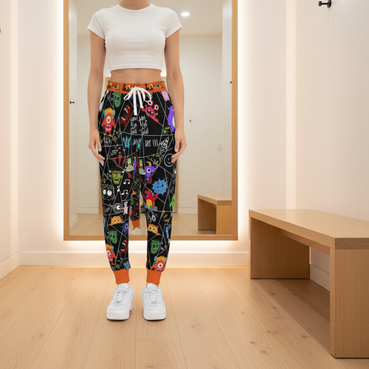 Graphic Monsters Joggers for Men & Women – Unisex Fit, Artistic Cartoon Print