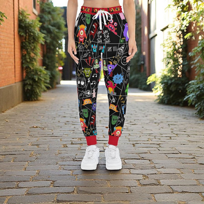 Graphic Monsters Joggers for Men & Women – Unisex Fit, Artistic Cartoon Print