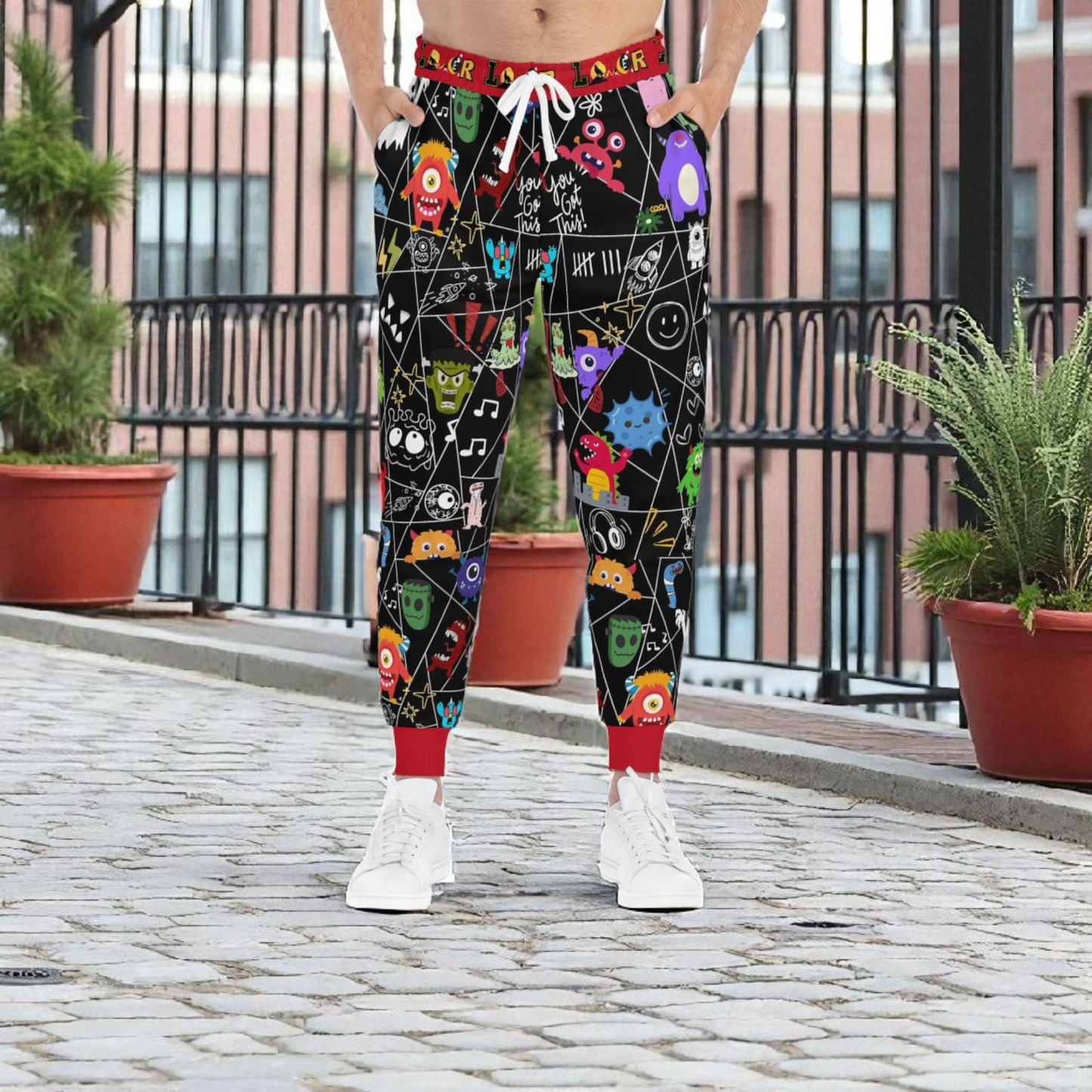 Graphic Monsters Joggers for Men & Women – Unisex Fit, Artistic Cartoon Print
