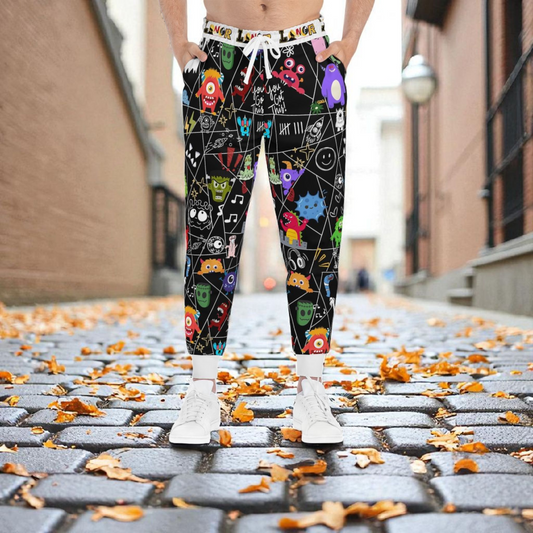 Graphic Monsters Joggers for Men & Women – Unisex Fit, Artistic Cartoon Print