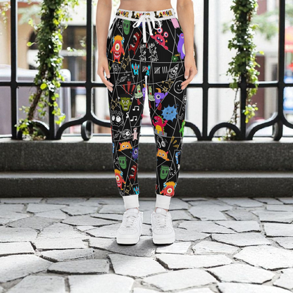 Graphic Monsters Joggers for Men & Women – Unisex Fit, Artistic Cartoon Print