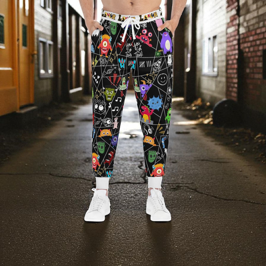 Graphic Monsters Joggers for Men & Women – Unisex Fit, Artistic Cartoon Print