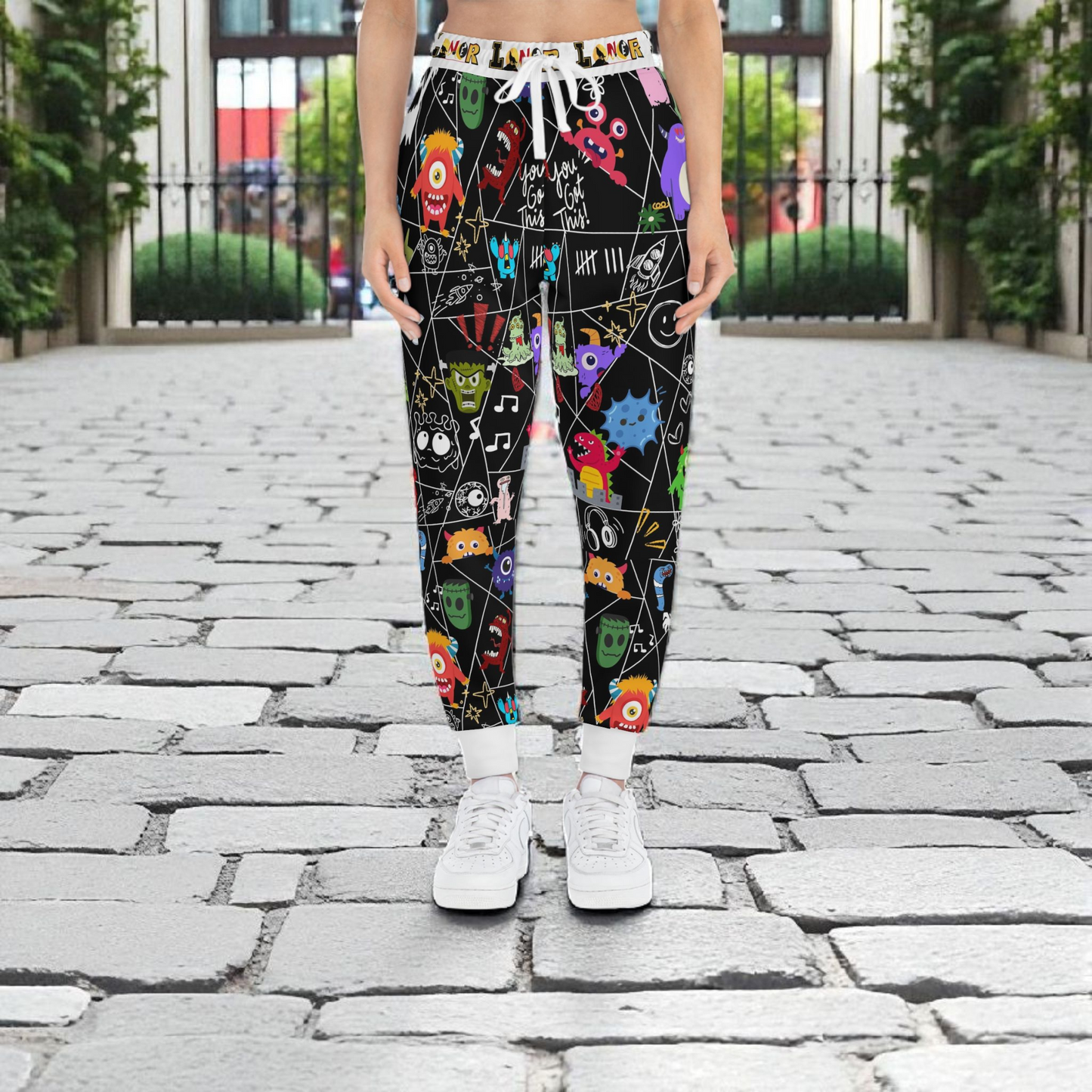 Graphic Monsters Joggers for Men & Women – Unisex Fit, Artistic Cartoon Print