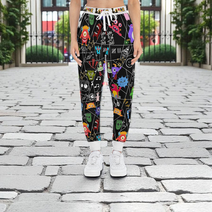 Graphic Monsters Joggers for Men & Women – Unisex Fit, Artistic Cartoon Print