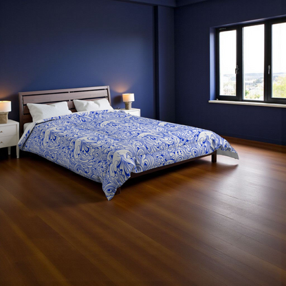 Floral Comforter, Botanical Bedding, Cozy Duvet Cover, Flower Print Quilt