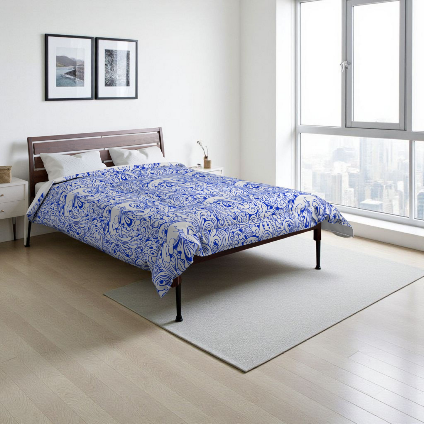 Floral Comforter, Botanical Bedding, Cozy Duvet Cover, Flower Print Quilt