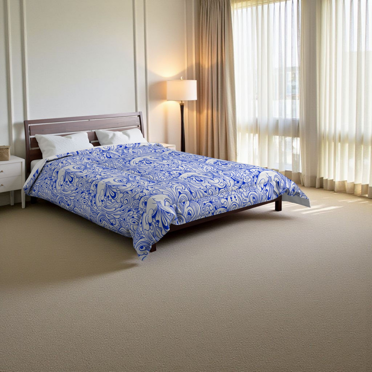 Floral Comforter, Botanical Bedding, Cozy Duvet Cover, Flower Print Quilt