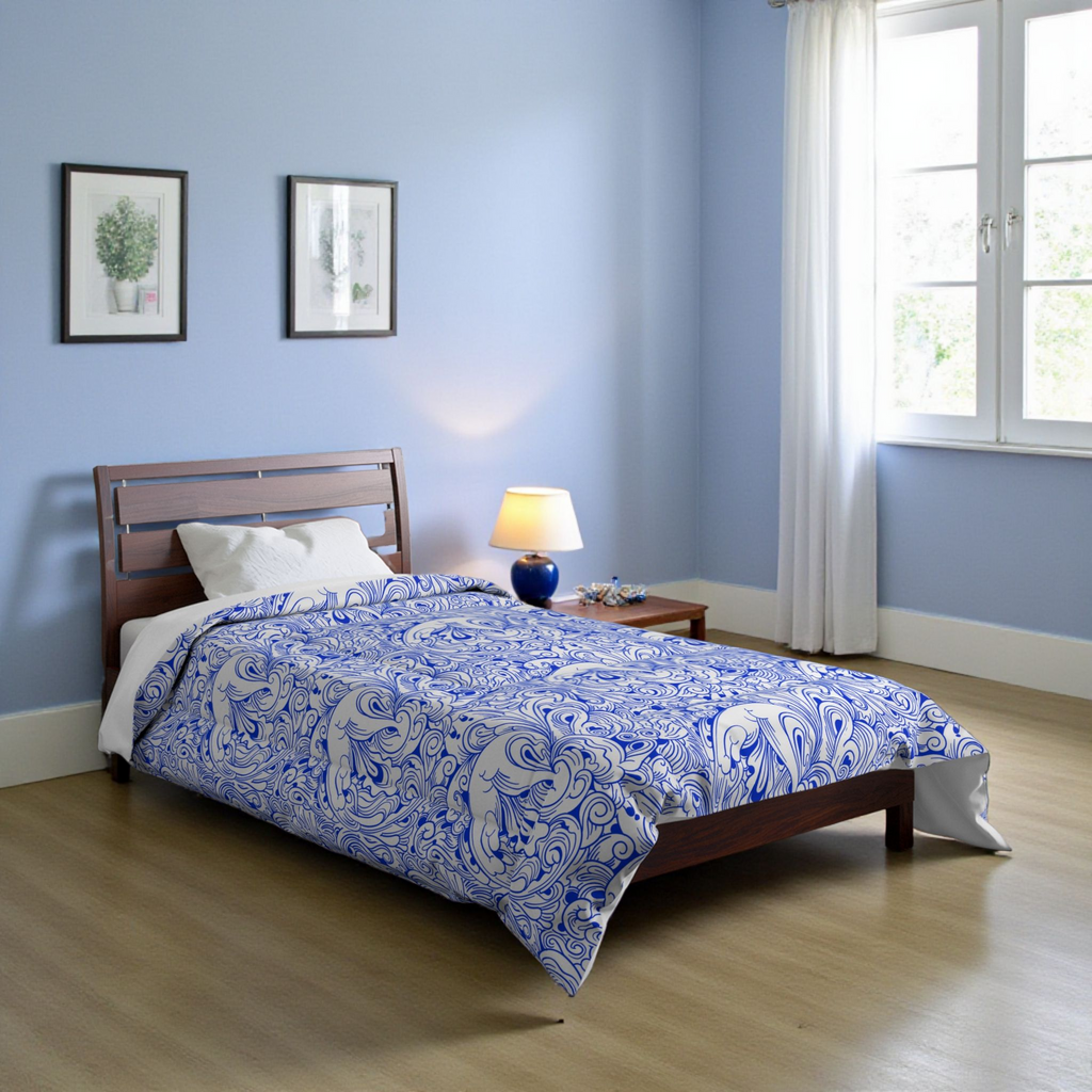 Floral Comforter, Botanical Bedding, Cozy Duvet Cover, Flower Print Quilt Printify