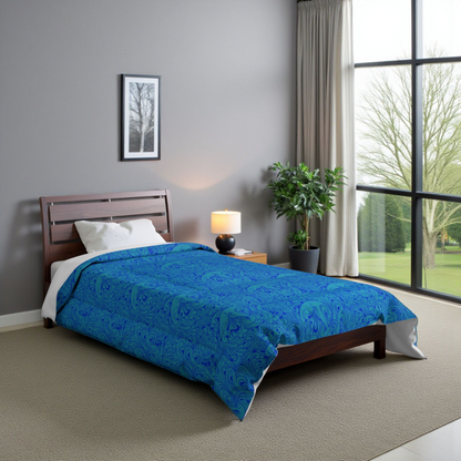 Floral Comforter, Botanical Bedding, Cozy Duvet Cover, Flower Print Quilt, Home Bedroom Decor