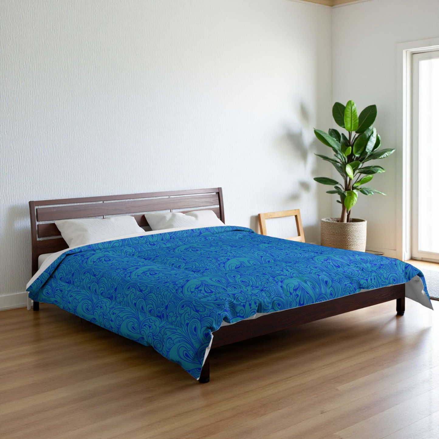 Floral Comforter, Botanical Bedding, Cozy Duvet Cover, Flower Print Quilt, Home Bedroom Decor