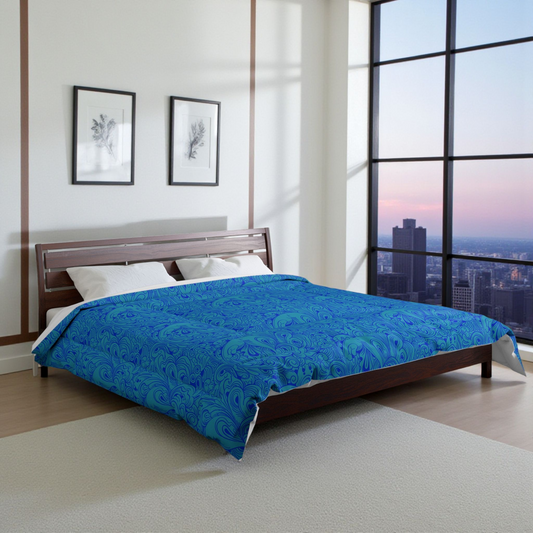 Floral Comforter, Botanical Bedding, Cozy Duvet Cover, Flower Print Quilt, Home Bedroom Decor