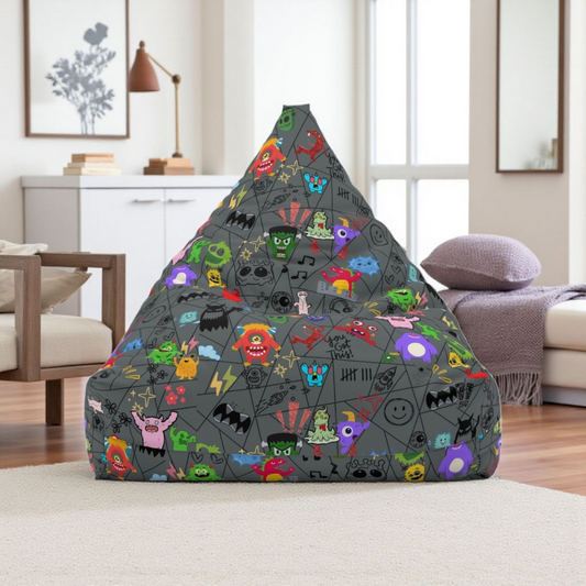 Kids' Fun Bean Bag Chair Cover - Playful Monsters, Cozy Seating for Sofas, Playrooms, or Nurseries, Kids' Rooms, Party Decor