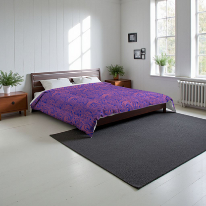 Floral Comforter, Botanical Bedding, Cozy Duvet Cover, Flower Print Quilt, Home Bedroom Decor