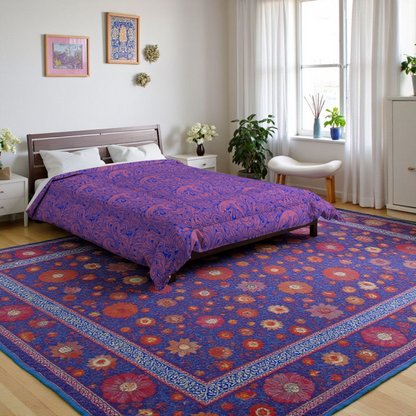 Floral Comforter, Botanical Bedding, Cozy Duvet Cover, Flower Print Quilt, Home Bedroom Decor