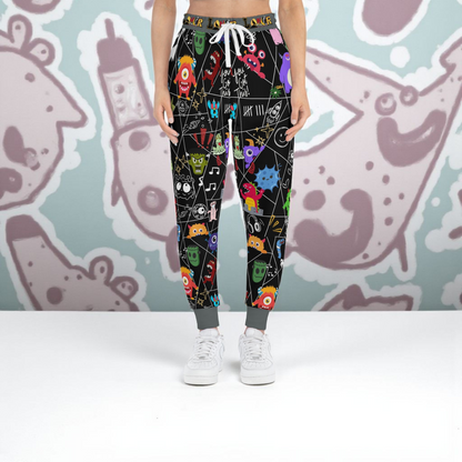 Graphic Monsters Joggers for Men & Women – Unisex Fit, Artistic Cartoon Print