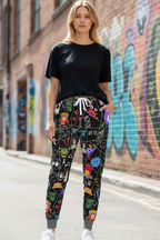 Graphic Monsters Joggers for Men & Women – Unisex Fit, Artistic Cartoon Print Printify
