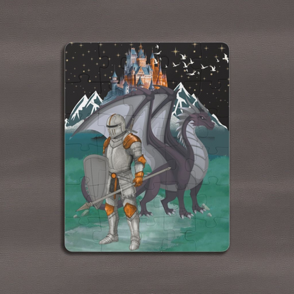 Fantasy Knight & Dragon Kids' Puzzle | 30-Piece Fun, Educational