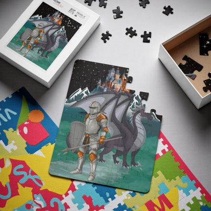 Fantasy Knight & Dragon Kids' Puzzle | 30-Piece Fun, Educational