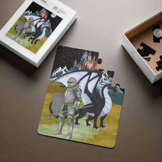 Fantasy Knight & Dragon Kids' Puzzle | 30-Piece Fun, Educational, Family Activity