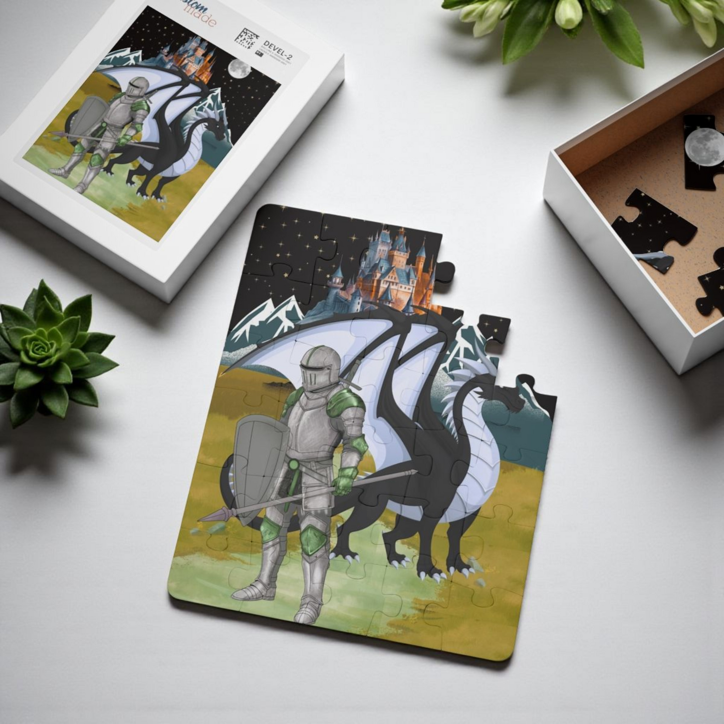 Fantasy Knight & Dragon Kids' Puzzle | 30-Piece Fun, Educational, Family Activity