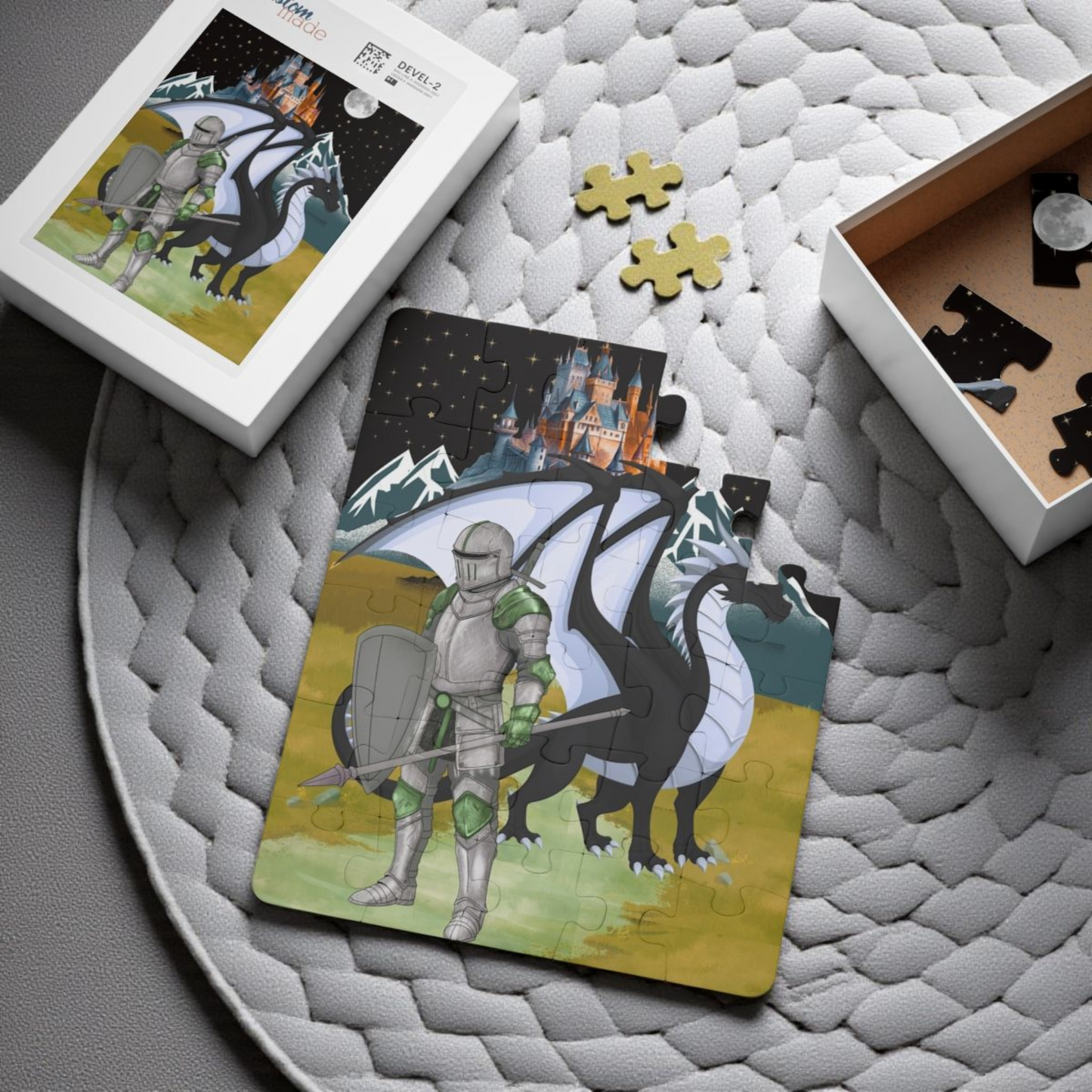 Fantasy Knight & Dragon Kids' Puzzle | 30-Piece Fun, Educational, Family Activity