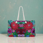 Boho Floral Weekender Bag — Vibrant Embroidered-Inspired Travel Tote Printify