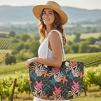 Tropical Floral Weekender Bag — Large Rope-Handle Travel Tote Printify