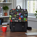 Monsters Cartoon Graphic Backpack — Colorful Shoulder Bag Printify