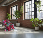 Vibrant Floral Mosaic Sherpa Blanket — Plush Fleece Throw Printify