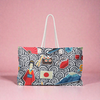 Japanese Travel Weekender Bag, Geisha, Mount Fuji & Sakura Pattern Printify