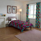 Floral Bohemian Comforter — Vibrant Red & Teal Patterned Bedding Printify